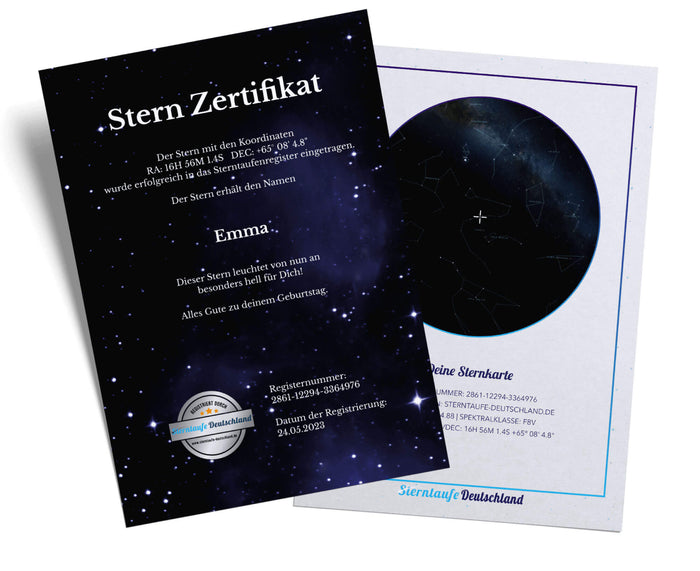 Sterntaufe Gutscheinkarte